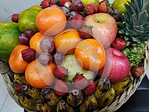 Hamper of fruits in basket