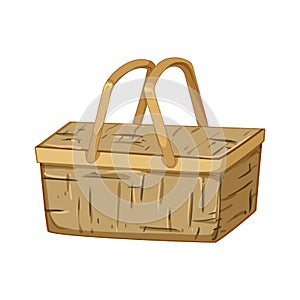 hamper picnic basket cartoon vector illustration