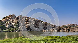 Hampi - Boulders Rocks mountains and Tungabhadra River