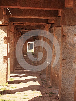 The Hampi temple complex, a UNESCO World Heritage Site in Karnataka, India