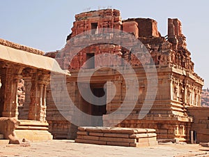 The Hampi temple complex, a UNESCO World Heritage Site in Karnataka, India