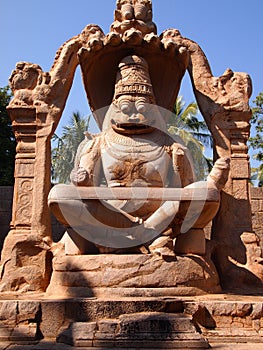 The Hampi temple complex, a UNESCO World Heritage Site in Karnataka, India