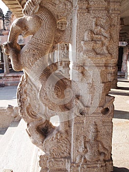 The Hampi temple complex, a UNESCO World Heritage Site in Karnataka, India