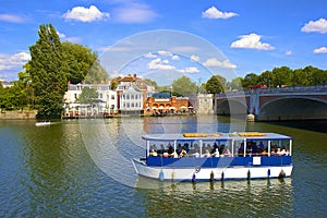 Hampton Court bridge and river Thames
