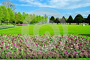 Hampton Court garden in spring, London, UK