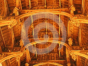 Hampton Court Palace - Wooden Ceiling of the Great Hall, UK 