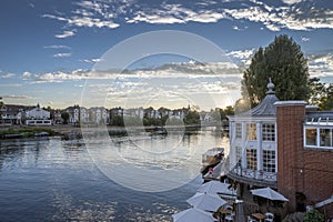 Hampton Court river view at sunset