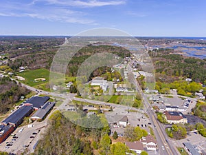 Hampton Falls town center aerial view, Hampton Falls, NH, USA