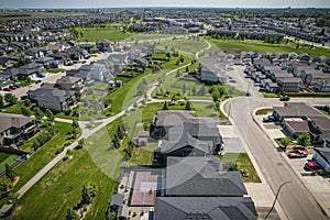 Hampton Village Neighborhood Aerial View in Saskatoon