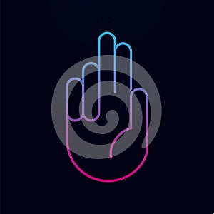 Hamsa hand nolan icon. Simple thin line, outline  of religion icons for ui and ux, website or mobile application