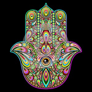 Hamsa Hand Psychedelic Art