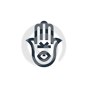 hamsa icon vector from morocco concept. Thin line illustration of hamsa editable stroke. hamsa linear sign for use on web and