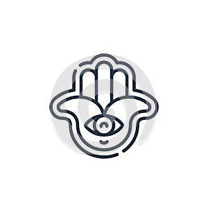 hamsa vector icon isolated on white background. Outline, thin line hamsa icon for website design and mobile, app development. Thin