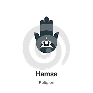 Hamsa vector icon on white background. Flat vector hamsa icon symbol sign from modern religion collection for mobile concept and