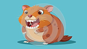 A hamster with bionic teeth able to gnaw through tough foods and toys without any issues.. Vector illustration.