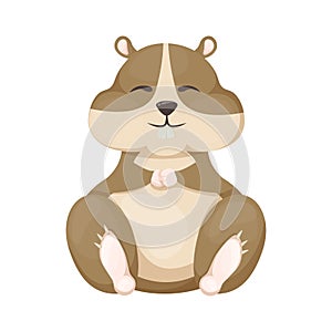 Hamster cartoon cute pet character rodent vector illustration.