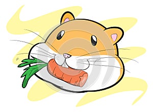 Hamster Eating A Carrot