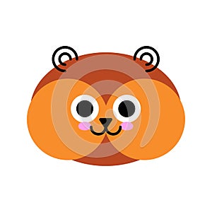 Hamster face. Cute hamster cartoon animal isolated