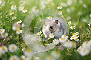 Hamster on the grass created with ai