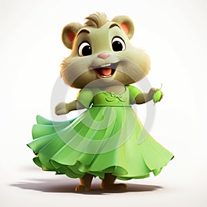 The Hamster In The Green Dress: A Unique Character Design With Lively Movement