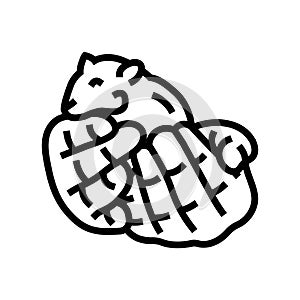 hamster hand pet line icon vector illustration