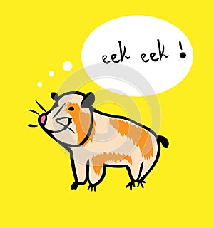 Hamster porpoise cartoon funny vector illustration