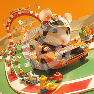 Hamster Racer: An Adorable Rodent in Action!