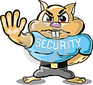Hamster security guard vector sketch illustraiton clip-art