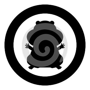 Hamster silhouette icon black color in circle