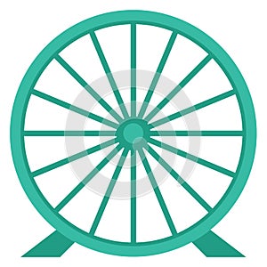 Hamster wheel cartoon icon. Plastic pet exercise tool