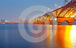 Han river with Seongsan bridge at night_3