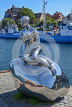 Han statue at the harbour of Helsingor on Denmark
