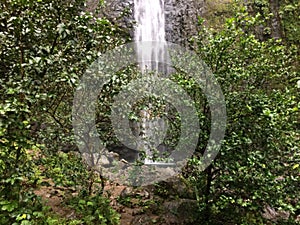 Hanakapiai Falls on Na Pali Coast on Kauai Island, Hawaii.