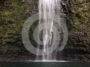 Hanakapiai Falls on Na Pali Coast on Kauai Island, Hawaii. photo