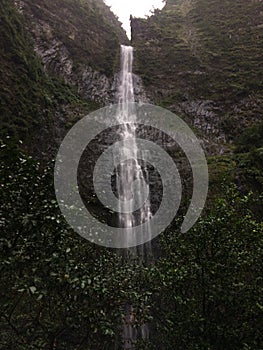 Hanakapiai Falls on Na Pali Coast on Kauai Island, Hawaii.