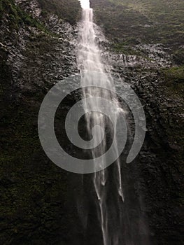 Hanakapiai Falls on Na Pali Coast on Kauai Island, Hawaii.