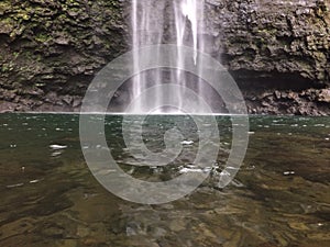 Hanakapiai Falls on Na Pali Coast on Kauai Island, Hawaii.