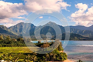 Hanalei Bay in Kauai, Hawaii