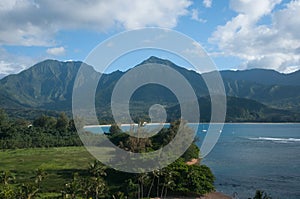 Hanalei Bay on Kauai Island in Hawaii