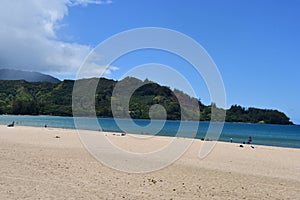 Hanalei Beach on Kauai Island in Hawaii