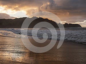 Hanalei Beach Kauai Hawaii Sunset