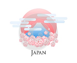 Hanami Japan abstract vector illustration