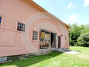 Hancock Shaker Village pink Horse Barn