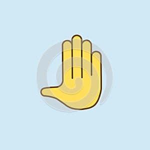 by hand 2 colored line icon. Simple yellow and brown element illustration. by hand concept outline symbol design from emoji set