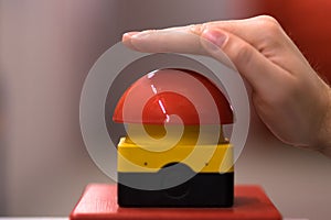 A red emergency button