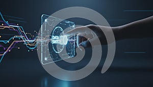 Hand activating data switch on digital interface