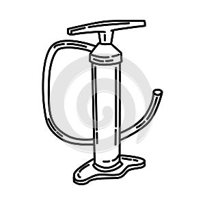 Hand Air Pump Icon. Doodle Hand Drawn or Outline Icon Style