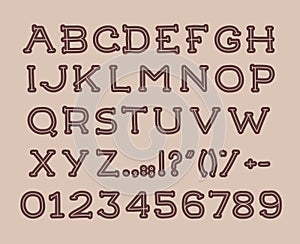 Hand alphabet handwritting abc vector font