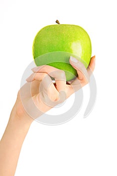 Hand with apple