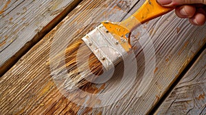 A Hand Applying Orange Paint.AI generated image